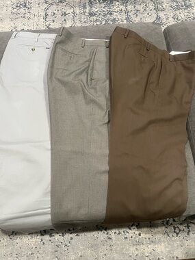 Polo by Ralph Lauren Men's Dress Pants Trio - White, Gray, Brown